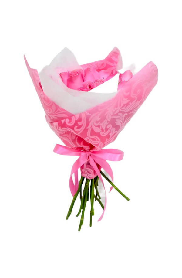 Ramo con 16 Rosas papel y moño #color_Rosa