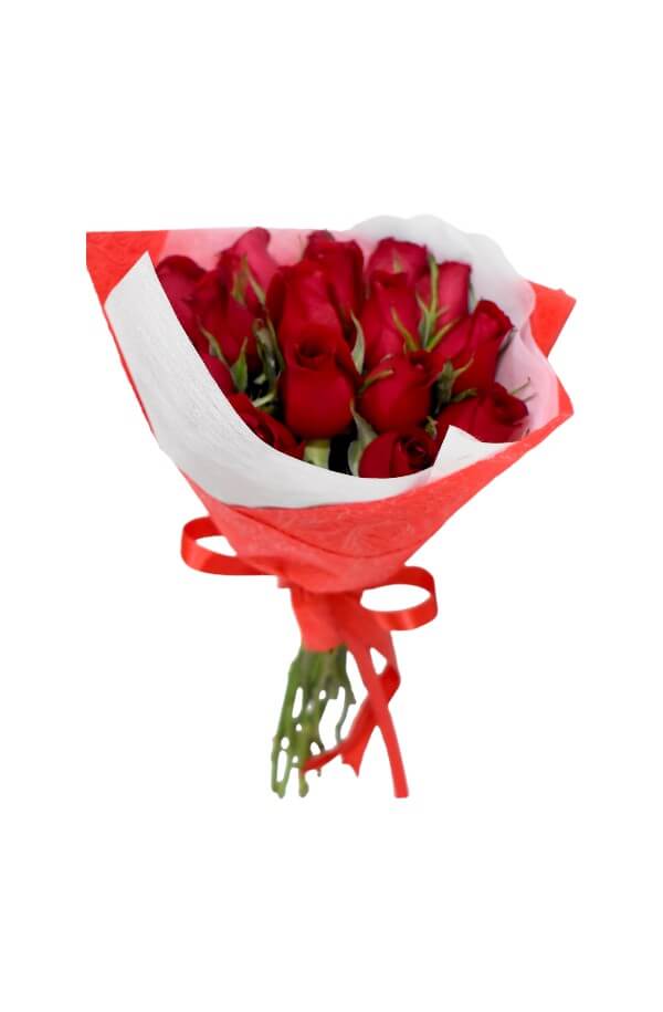 Ramo con 16 Rosas papel y moño #color_Rojo
