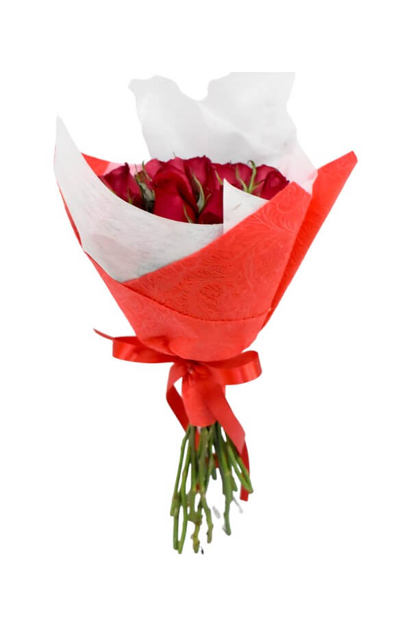 Ramo con 16 Rosas papel y moño #color_Rojo