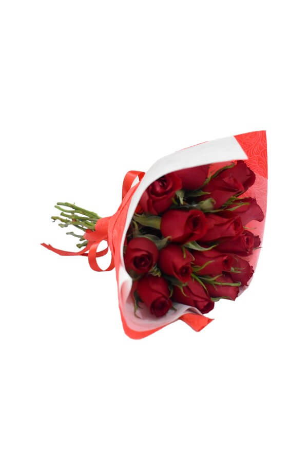 Ramo con 16 Rosas papel y moño #color_Rojo