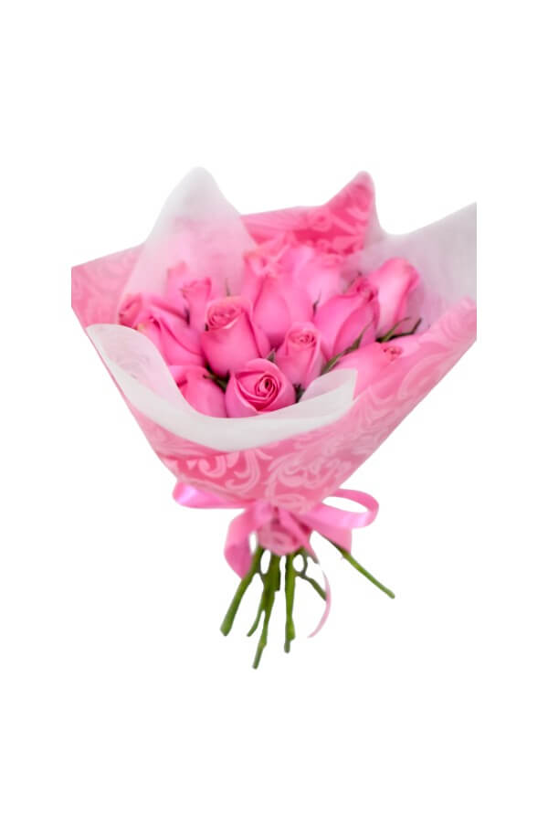 Ramo con 16 Rosas papel y moño #color_Rosa