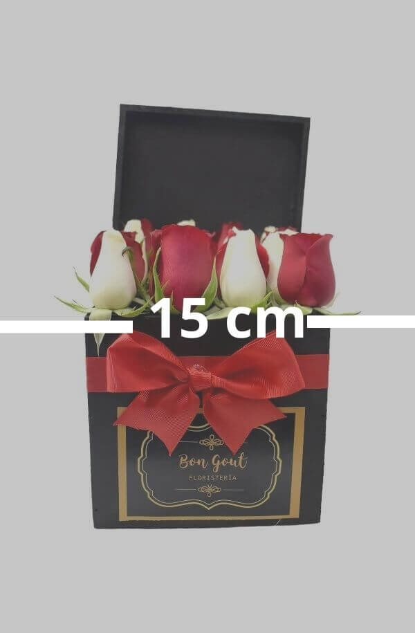 Arreglo Floral de Rosas Rojas y Blanco #color_Rojo/Blanco