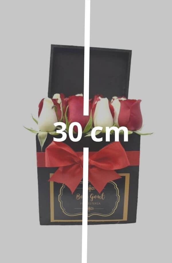 Arreglo Floral de Rosas Rojas y Blanco #color_Rojo/Blanco