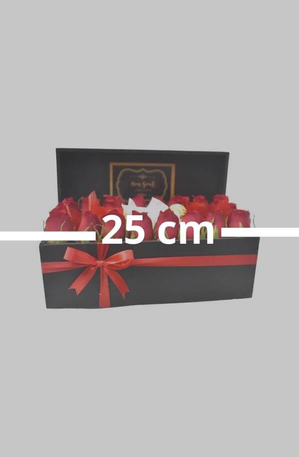 Arreglo Floral con Rosas Rojas y chocolates #color_Rojo