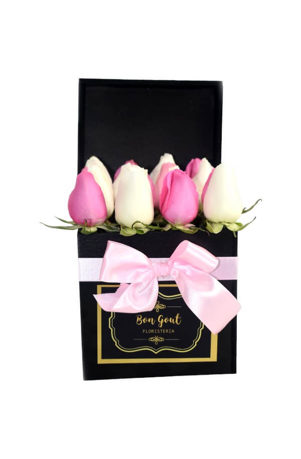 Arreglo Floral de Rosas #color_Rosa/Blanco