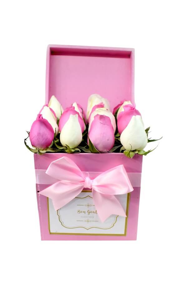 Arreglo Floral Rosas Rosas con Blanco #color_Rosa/Blanco