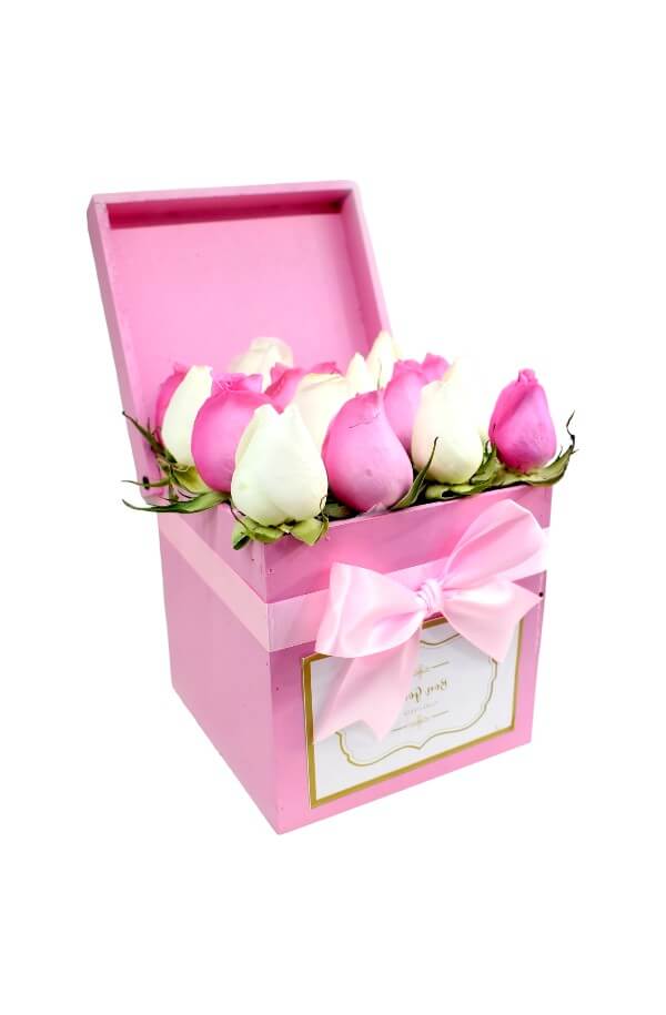 Arreglo Floral Rosas Rosas con Blanco #color_Rosa/Blanco