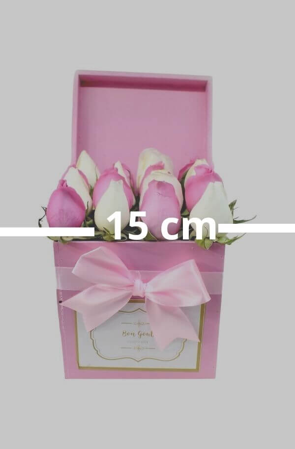 Arreglo Floral Rosas Rosas con Blanco #color_Rosa/Blanco