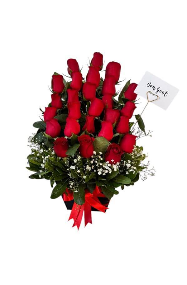 Caja con 24 Rosas Rojas