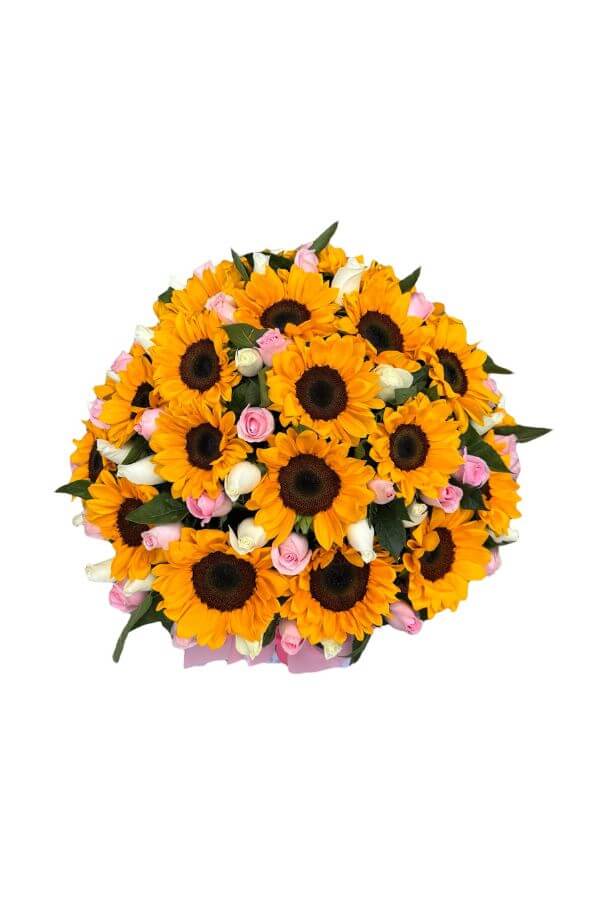 CanastadeGirasolesconRosase