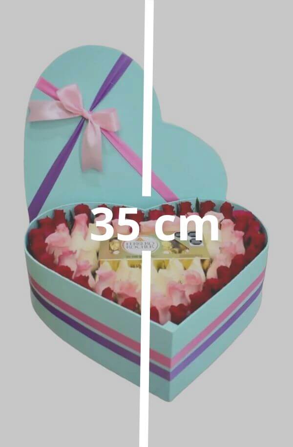 Corazon con Rosas y Chocolates #color_Verde Agua