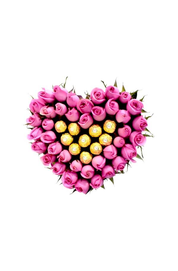 Corazon con Rosas rosas #color_rosa