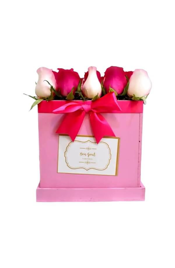 Arreglo Floral con Rosas #Color_Fucsia/Rosa