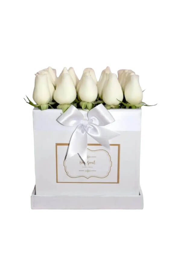 Cubo Rosas Blancas