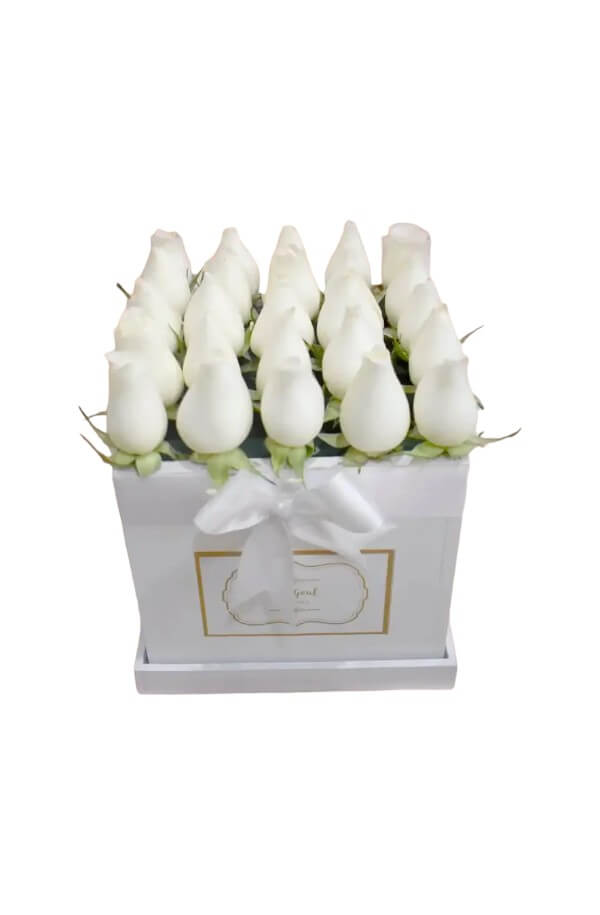 Cubo Rosas Blancas