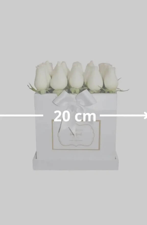 Cubo Rosas Blancas