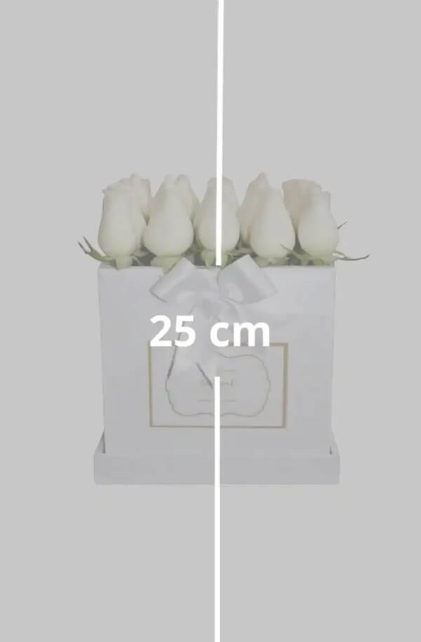 Cubo Rosas Blancas