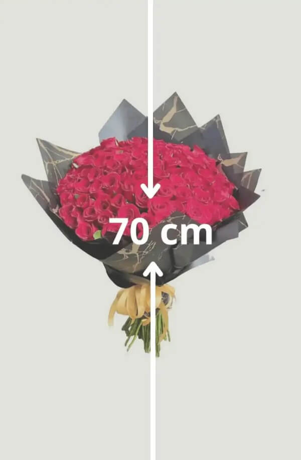 Ramo Buchon con 100 Rosas Rojas #color_rojo