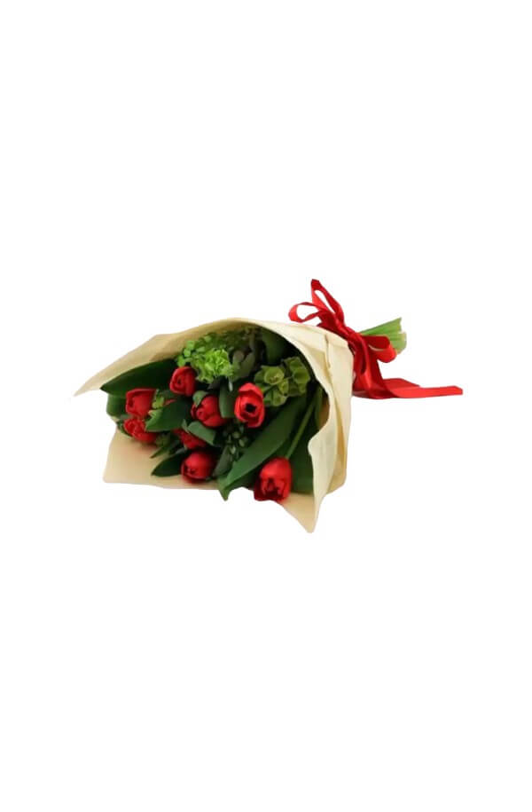 Ramo de 10 Tulipanes Rojos #color_Rojo