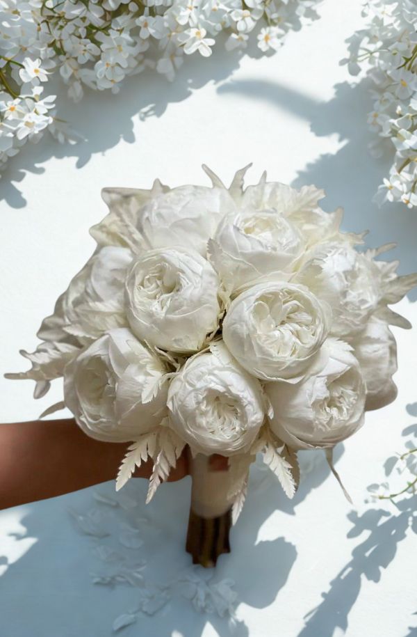 Ramo de Novia peonias Blancas