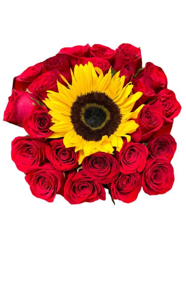 Ramo de Rosas y Girasol