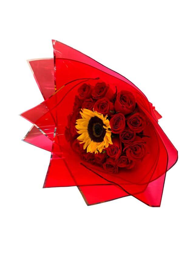 Ramo de Rosas y Girasol
