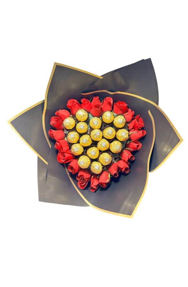 Ramo de Rosas y chocolates a
