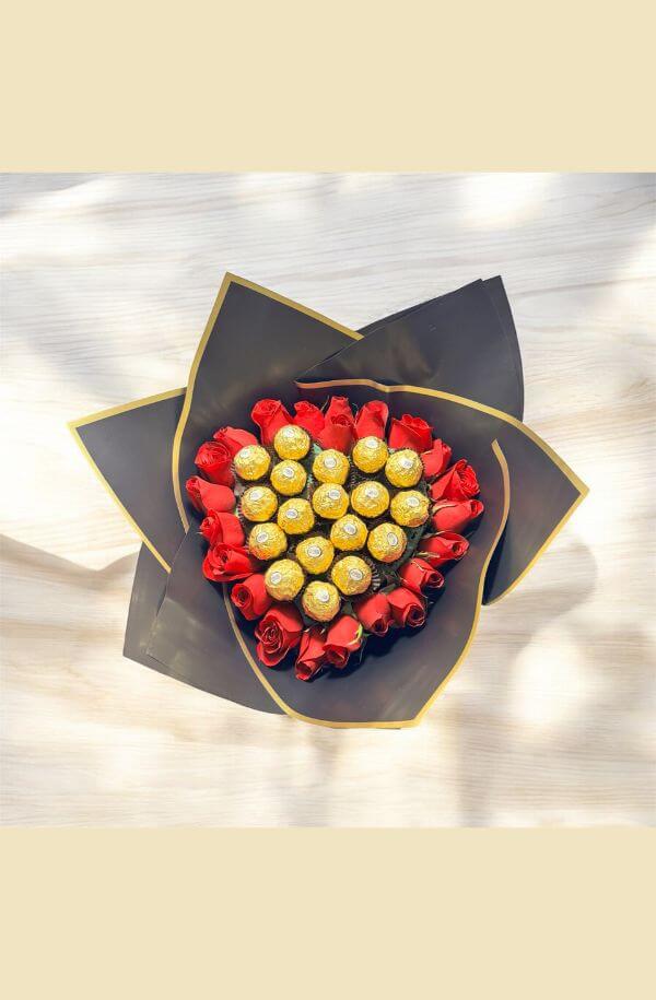 Ramo de Rosas y chocolates a