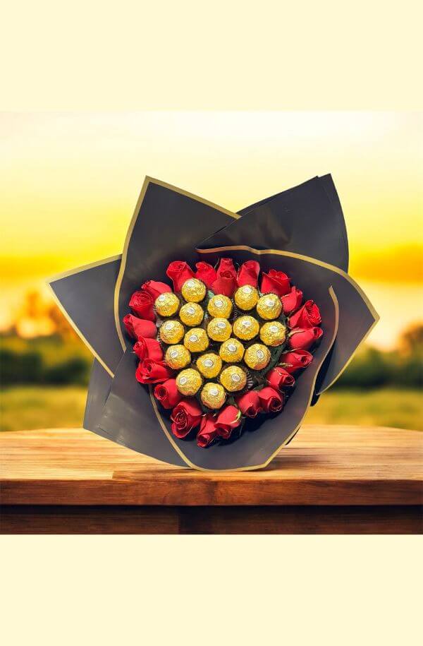 Ramo de Rosas y chocolates a