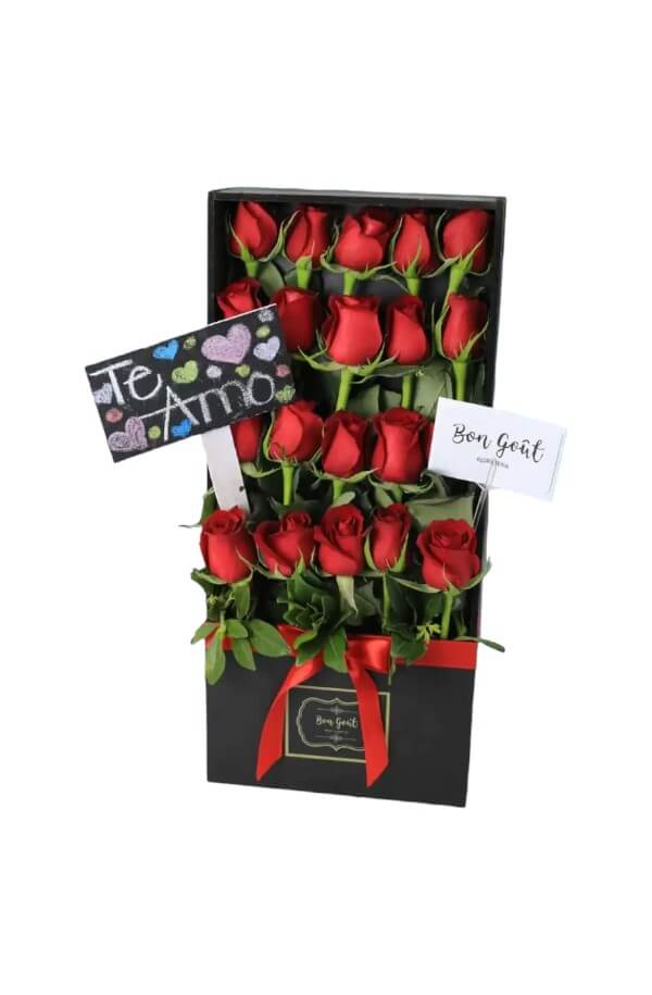 Caja con 25 Rosas de Invernadero #color_Rojo