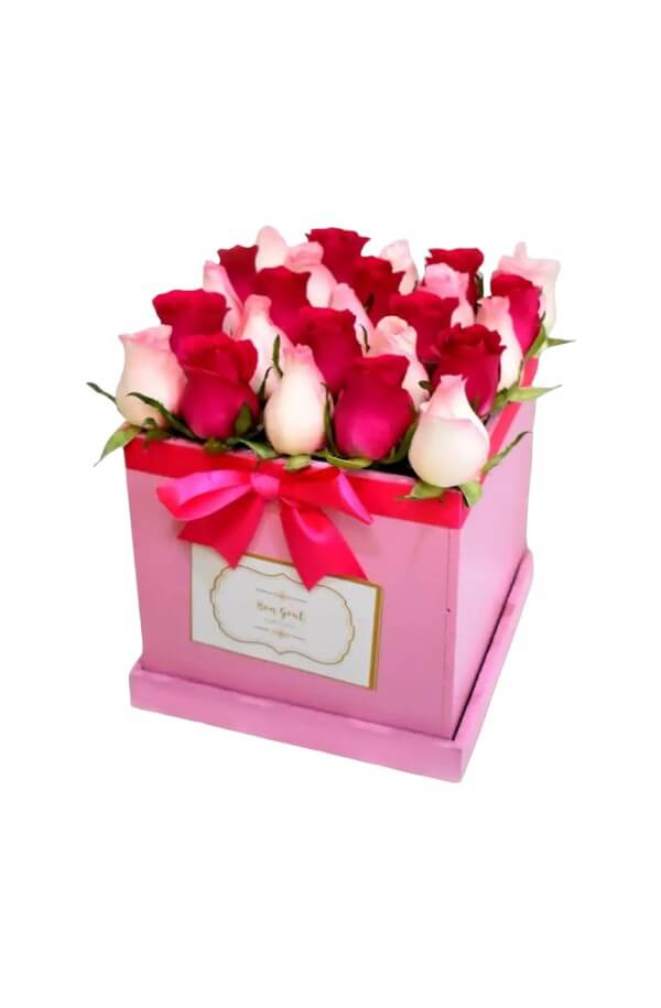 Arreglo Floral con Rosas #Color_Fucsia/Rosa
