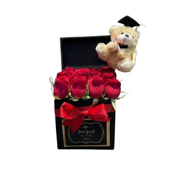 CubodeRosasRojasyPeluchegraduacion