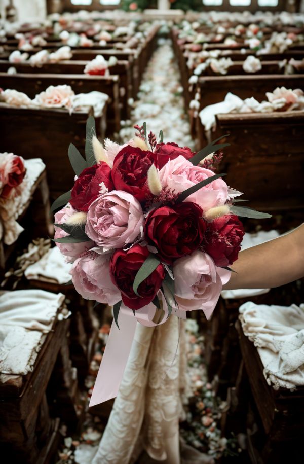 Ramo de peonias para novia o xv años