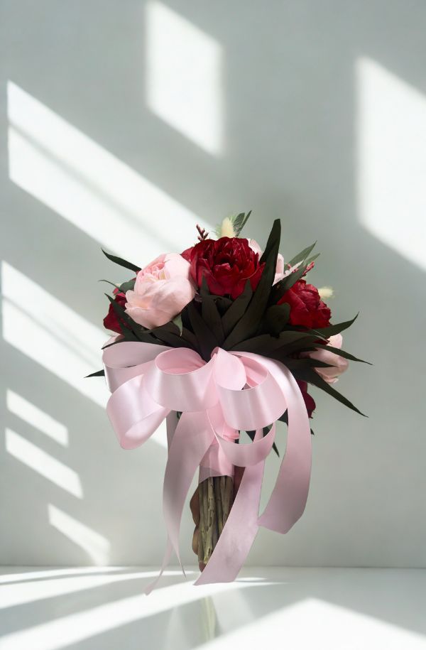 Ramo de peonias para novia o xv años