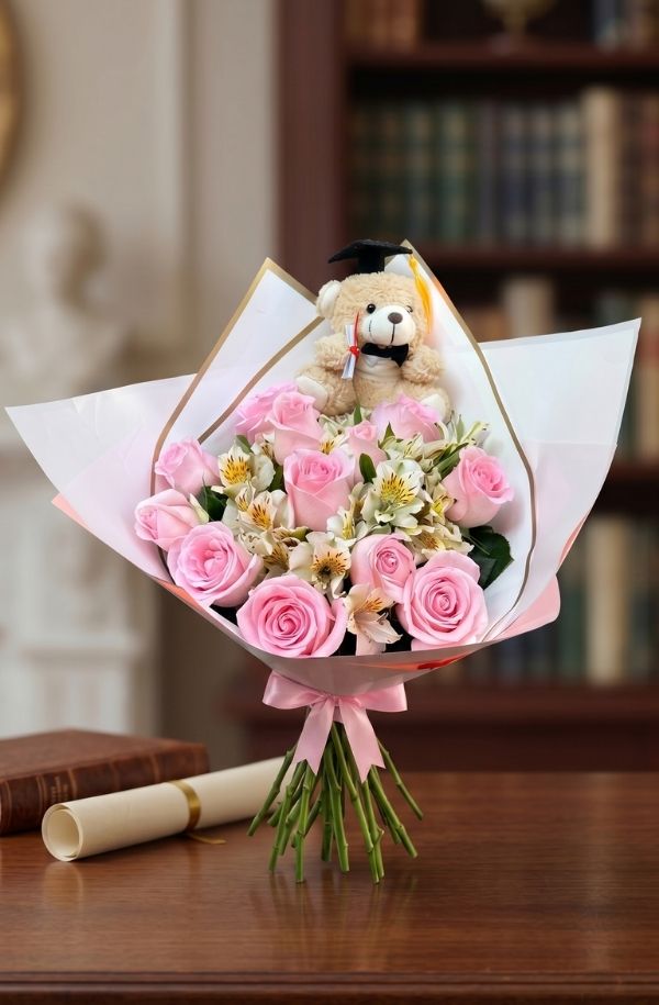 Ramo de Rosas y Astromelias Graducacion