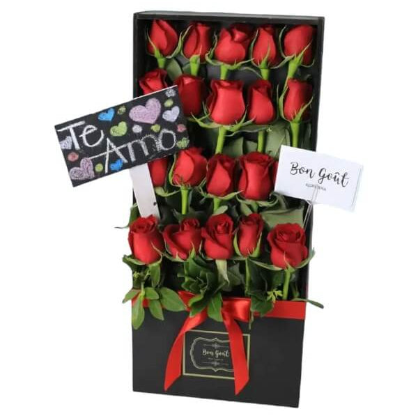 Caja con 25 Rosas de Invernadero #color_Rojo